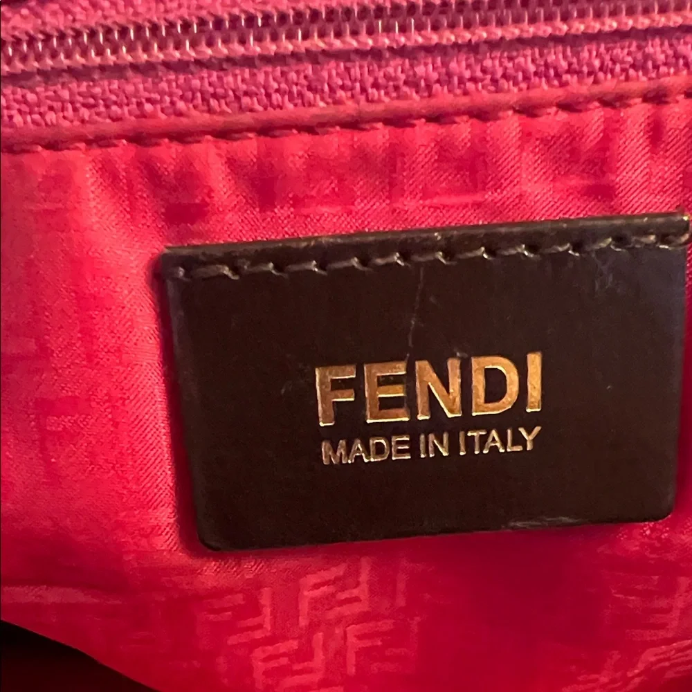 Authentic FENDI Brown/Black Coated Zucca Canvas Tote - Picture 9 of 16